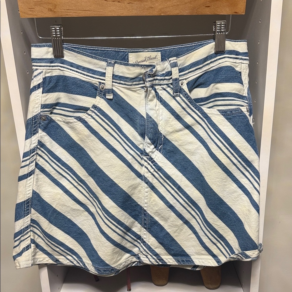 Universal Thread striped denim skirt